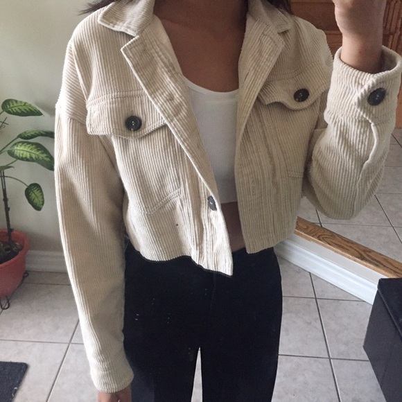 Forever 21 Beige Corduroy Crop Jacket - Picture 1 of 4